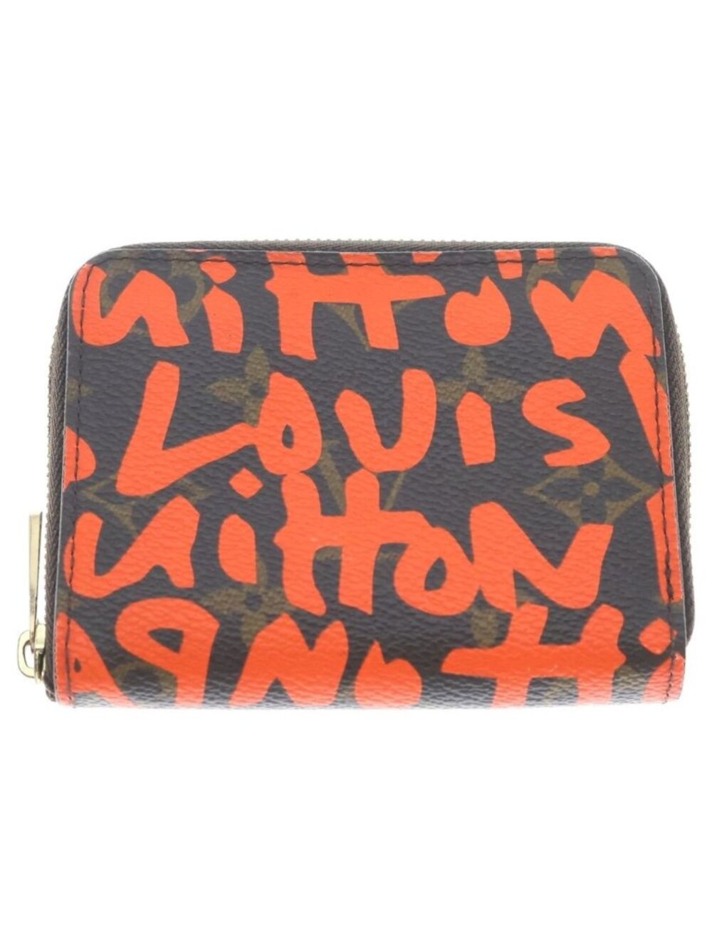 Louis Vuitton Monogram Graffiti Zippy Coin Purse Compact Wallet Brown Orange